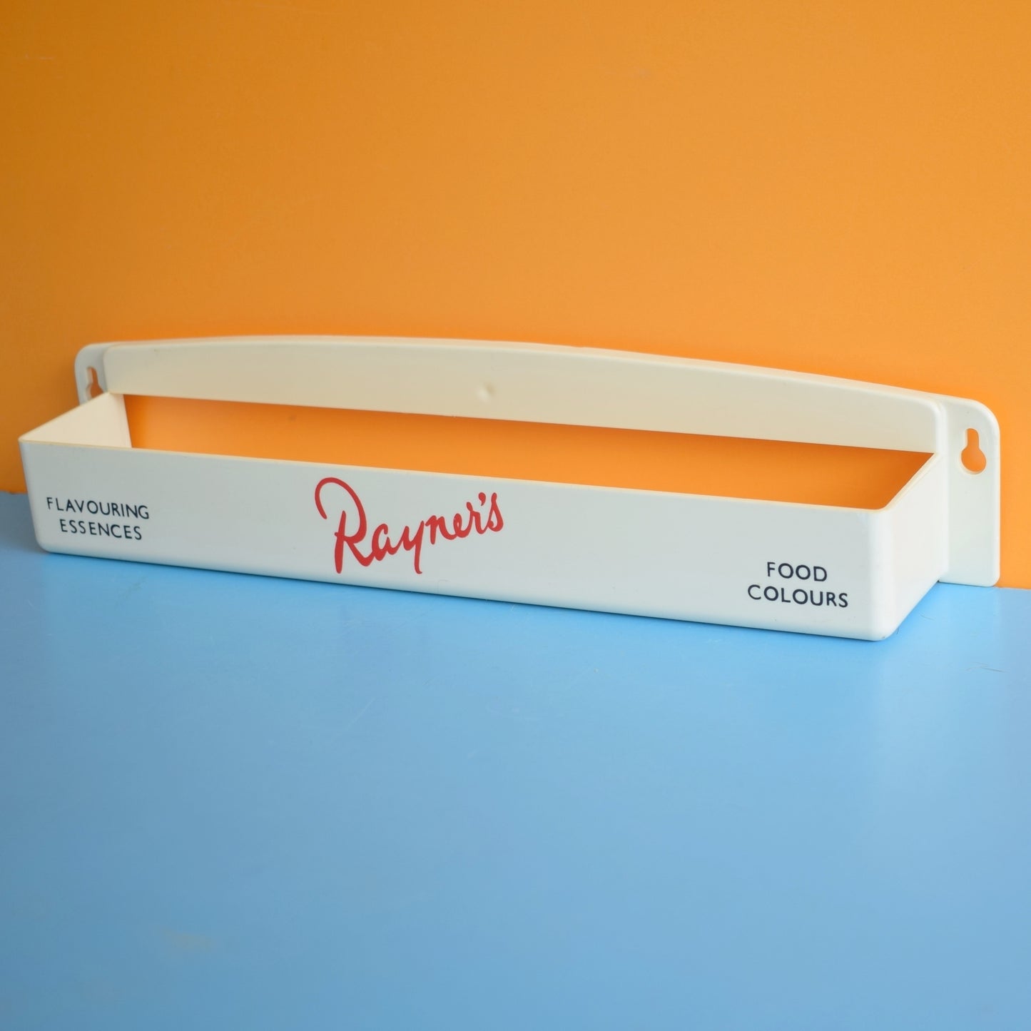 Vintage 1970s Plastic Shelf / Rack - Rayners Food Colourings