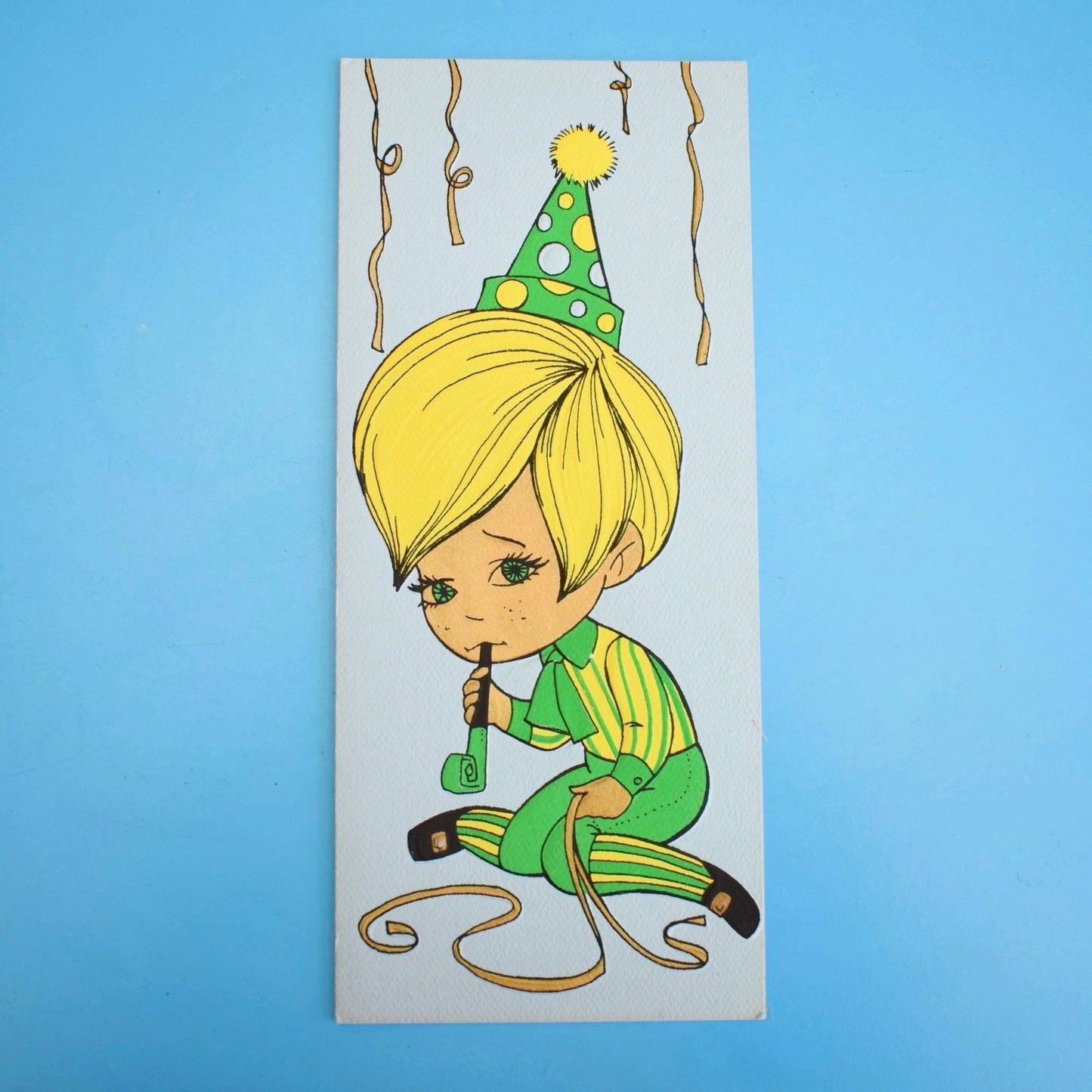 Vintage 1970s Greeting card - American Sad Party Boy
