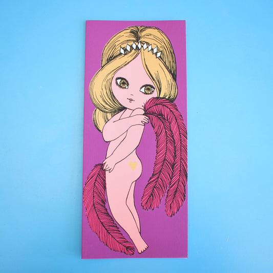 Vintage 1970s Greeting card - American Girl With A Fan