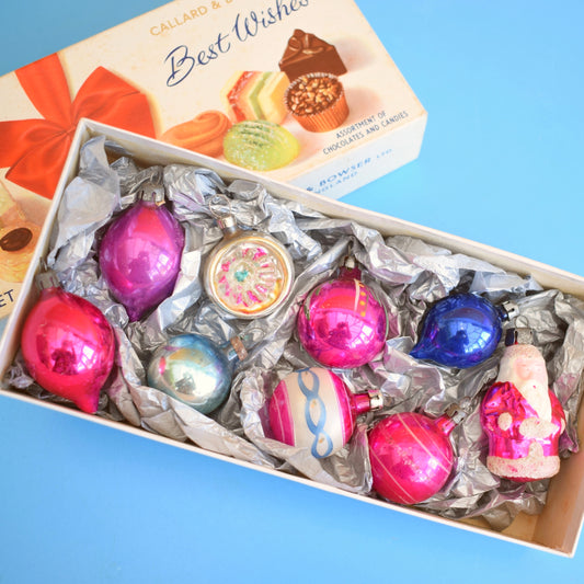Vintage 1960s Glass Special Baubles - Mixed  - Choc Box