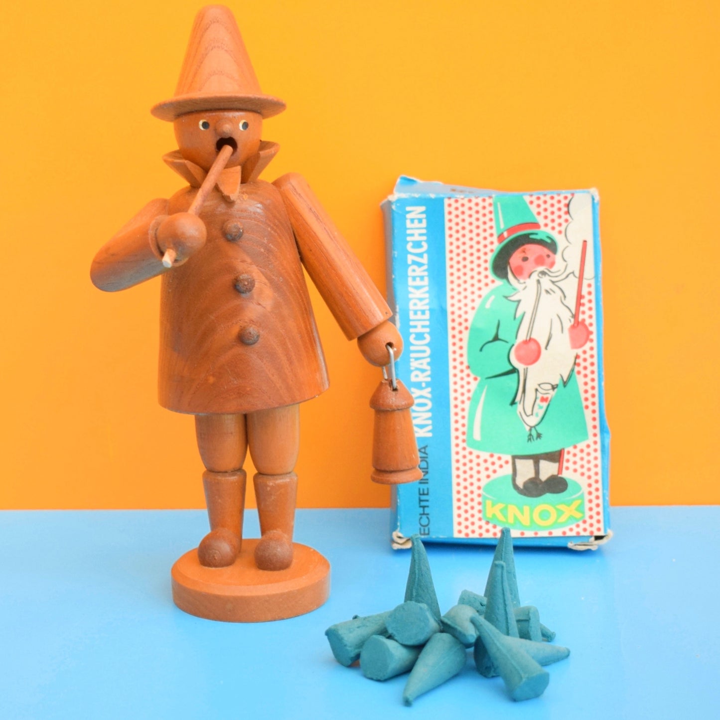 Vintage 1970s Incense Holder & Cones - Erzgebirge - Germany