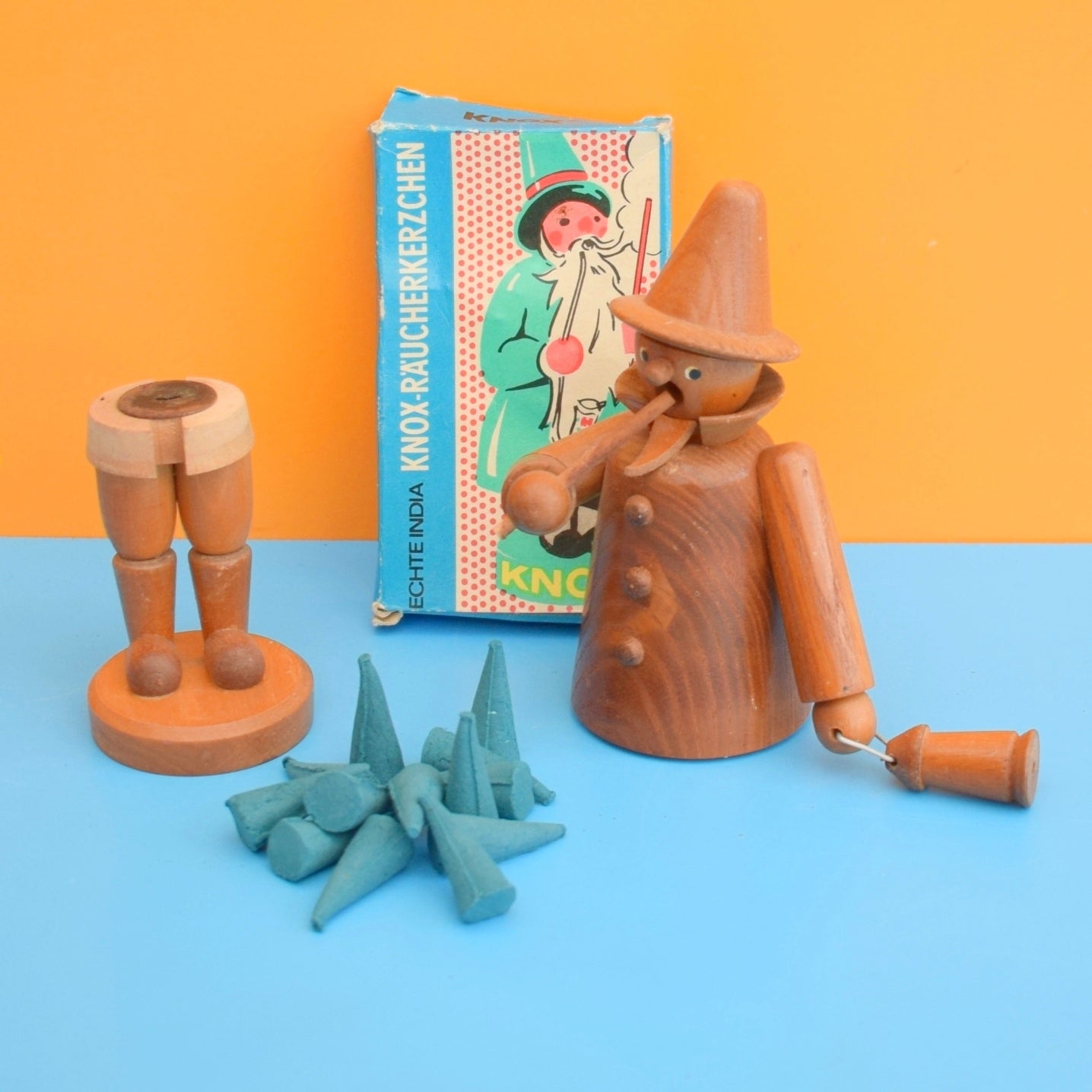 Vintage 1970s Incense Holder & Cones - Erzgebirge - Germany