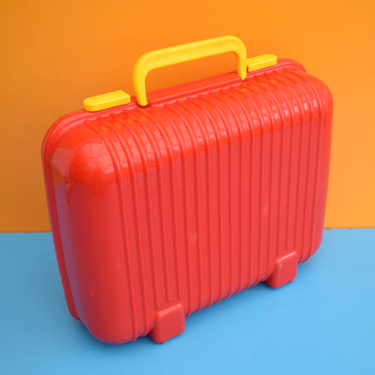 Vintage 1980s Bluebird Suitcase / Storage - Red Plastic
