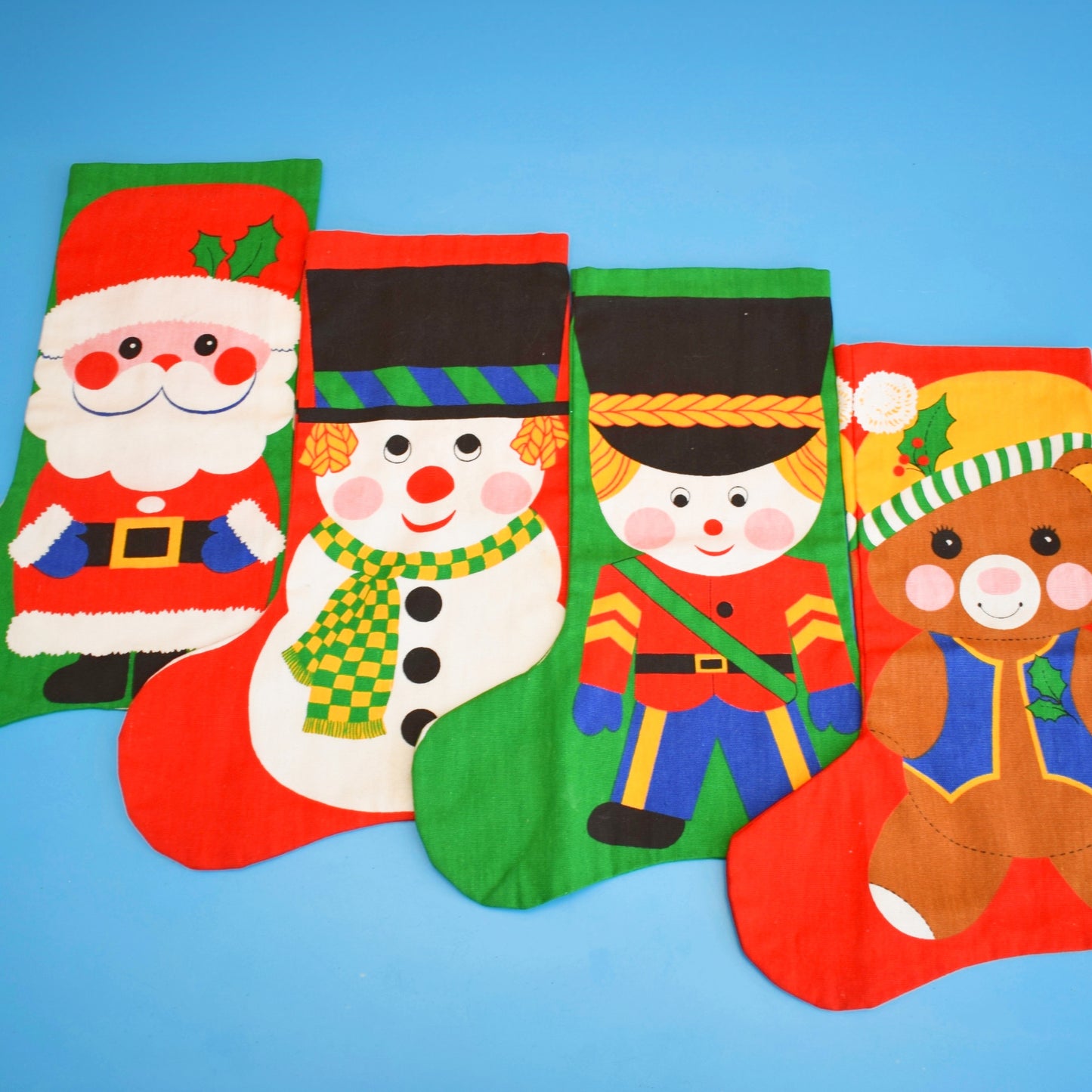 Vintage 1980s Handmade Christmas Stockings -4 Designs