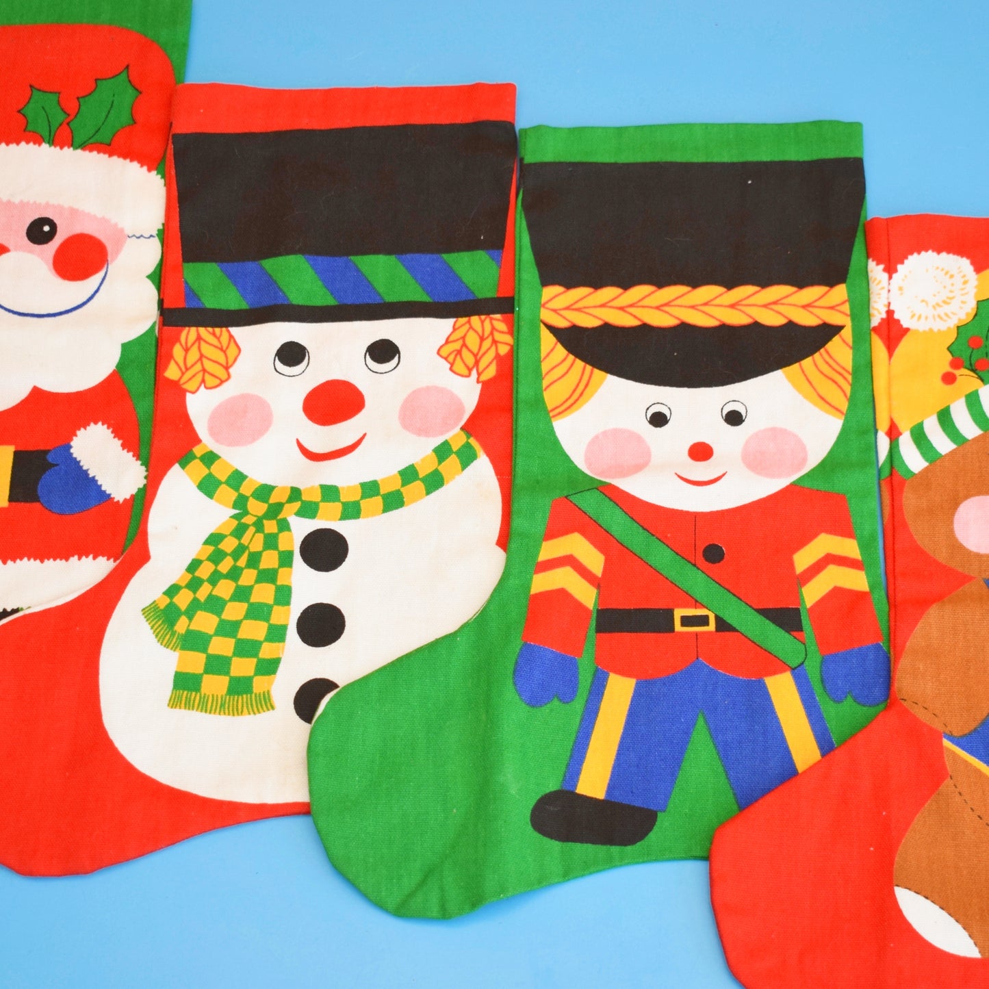 Vintage 1980s Handmade Christmas Stockings -4 Designs