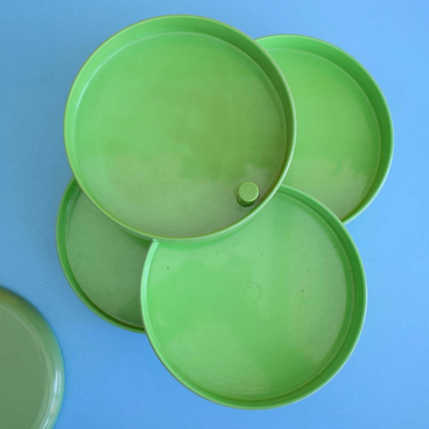 Vintage 1970s Rino Pirovano Swing Out Desk Tidy - Green Plastic