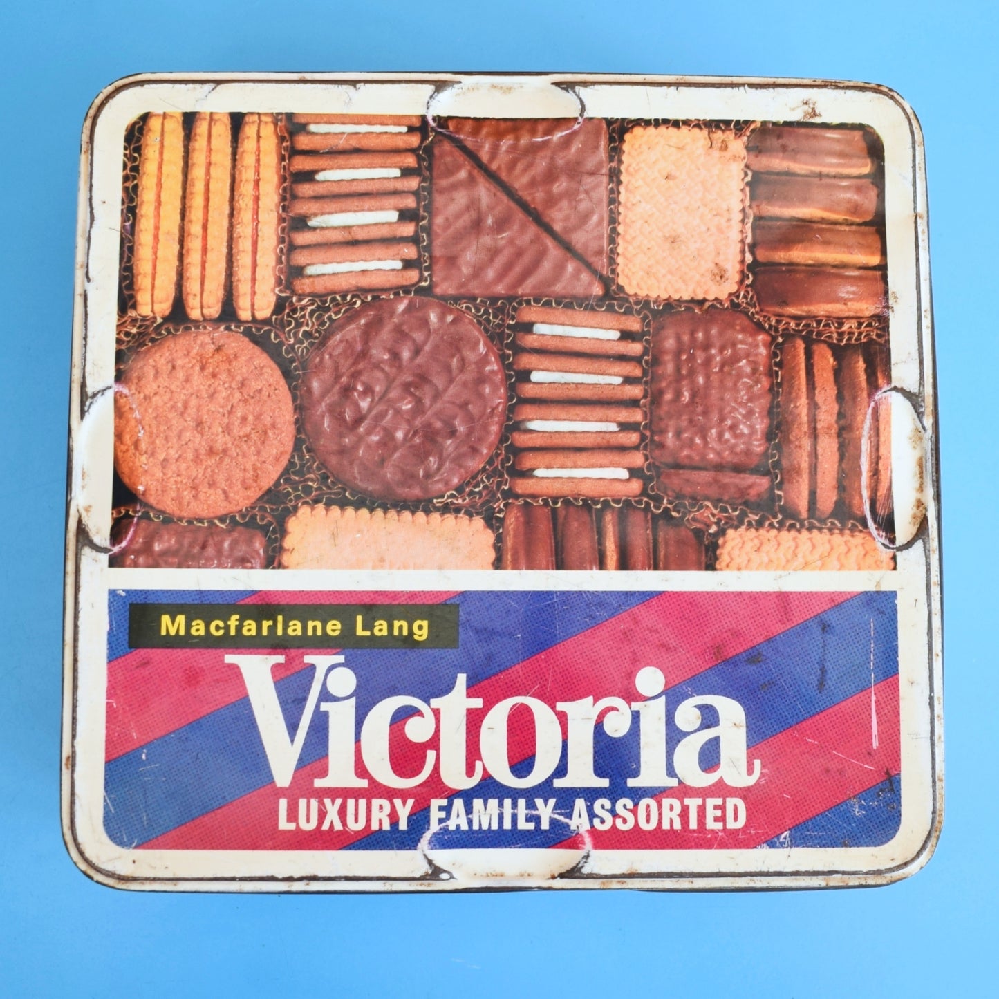 Vintage 1970s Large Biscuit Tins - Rover / Victoria - Sewing Kit Storage