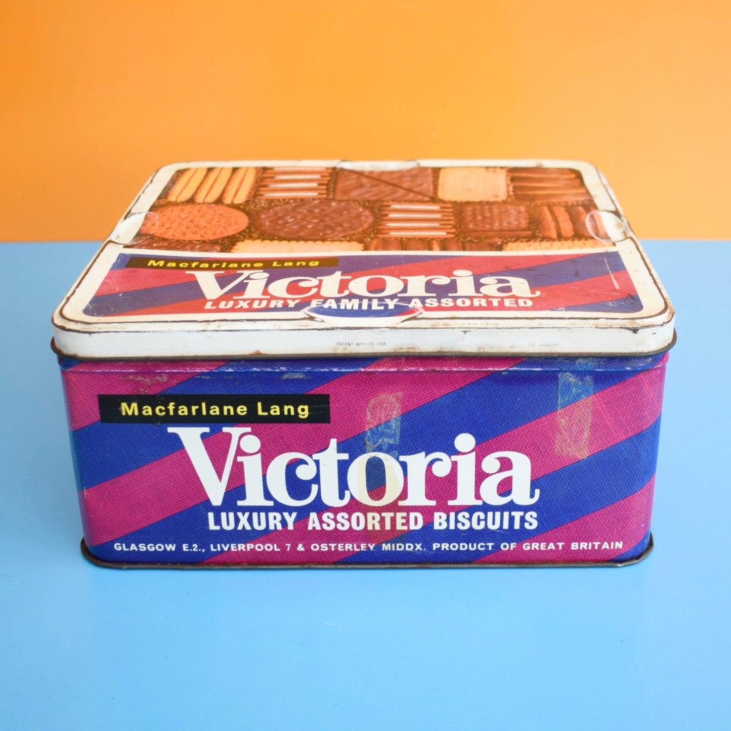 Vintage 1970s Large Biscuit Tins - Rover / Victoria - Sewing Kit Storage