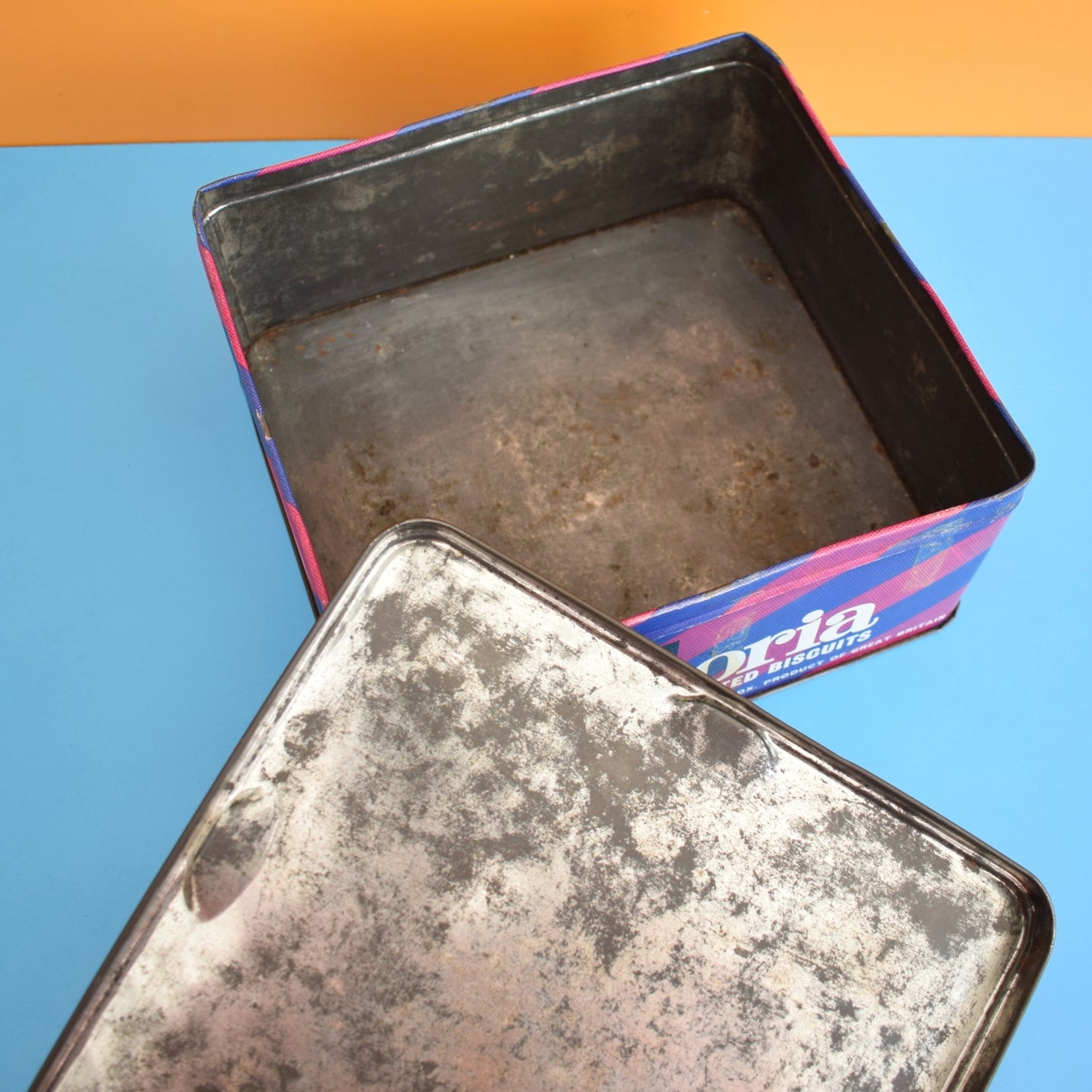 Vintage 1970s Large Biscuit Tins - Rover / Victoria - Sewing Kit Storage