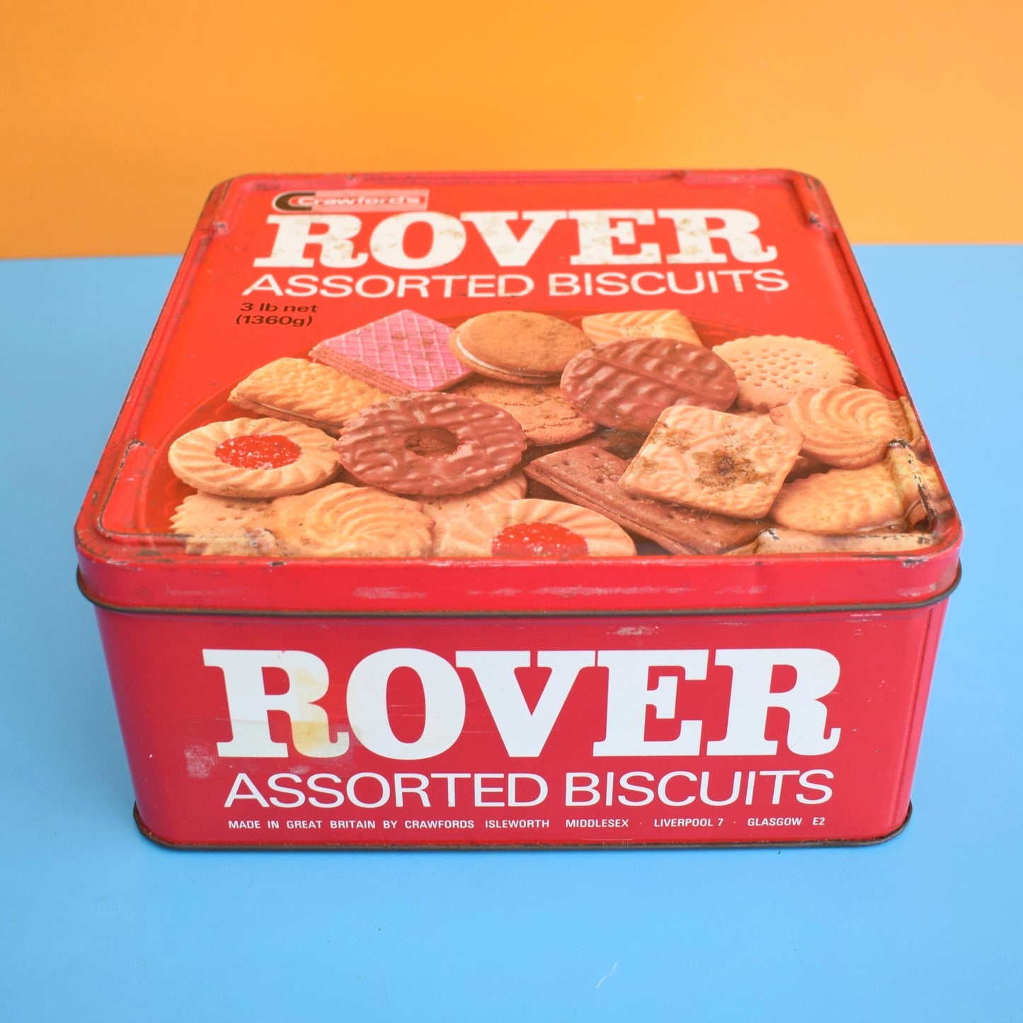 Vintage 1970s Large Biscuit Tins - Rover / Victoria - Sewing Kit Storage