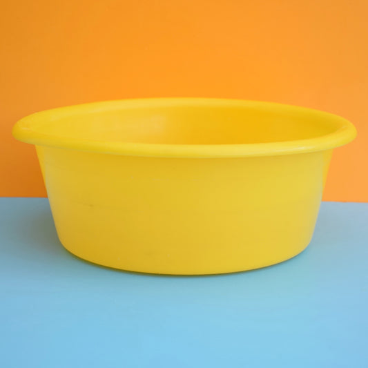 Vintage 1970s Round Washing Up Bowl - Yellow