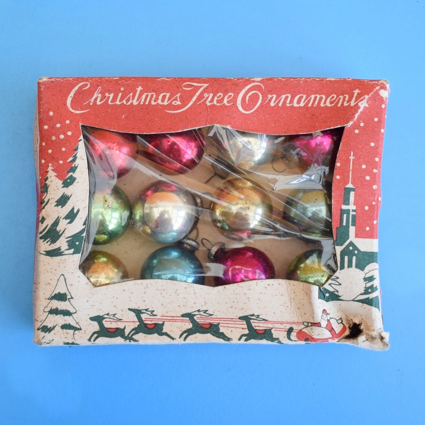 Vintage 1960s Glass Christmas Baubles - Tiny / Extra Tiny