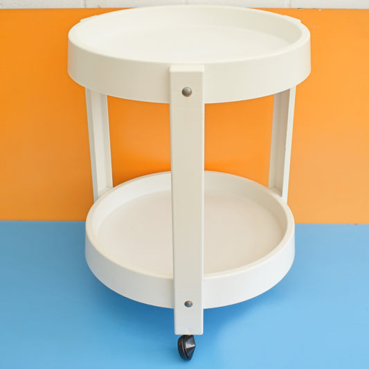 Vintage 1970s Plastic Trolley - Bar / Display White