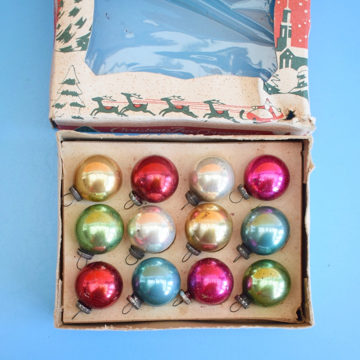 Vintage 1960s Glass Christmas Baubles - Tiny / Extra Tiny