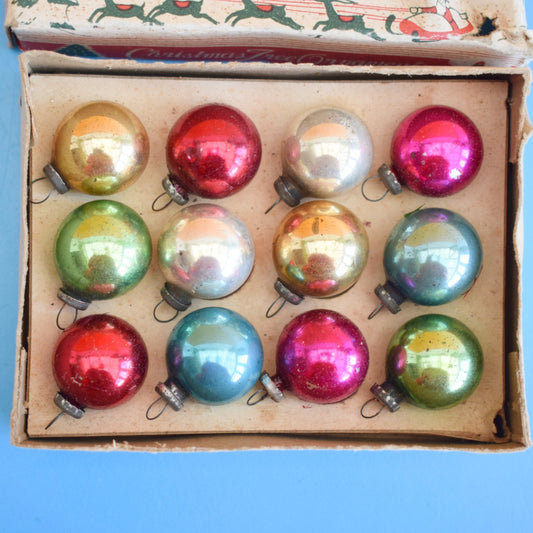 Vintage 1960s Glass Christmas Baubles - Tiny / Extra Tiny