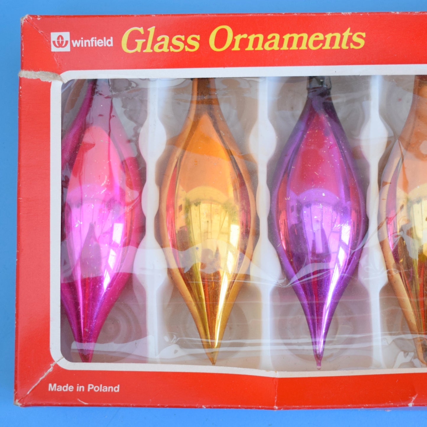 Vintage 1970s Teardrop Glass Baubles - Woolworths