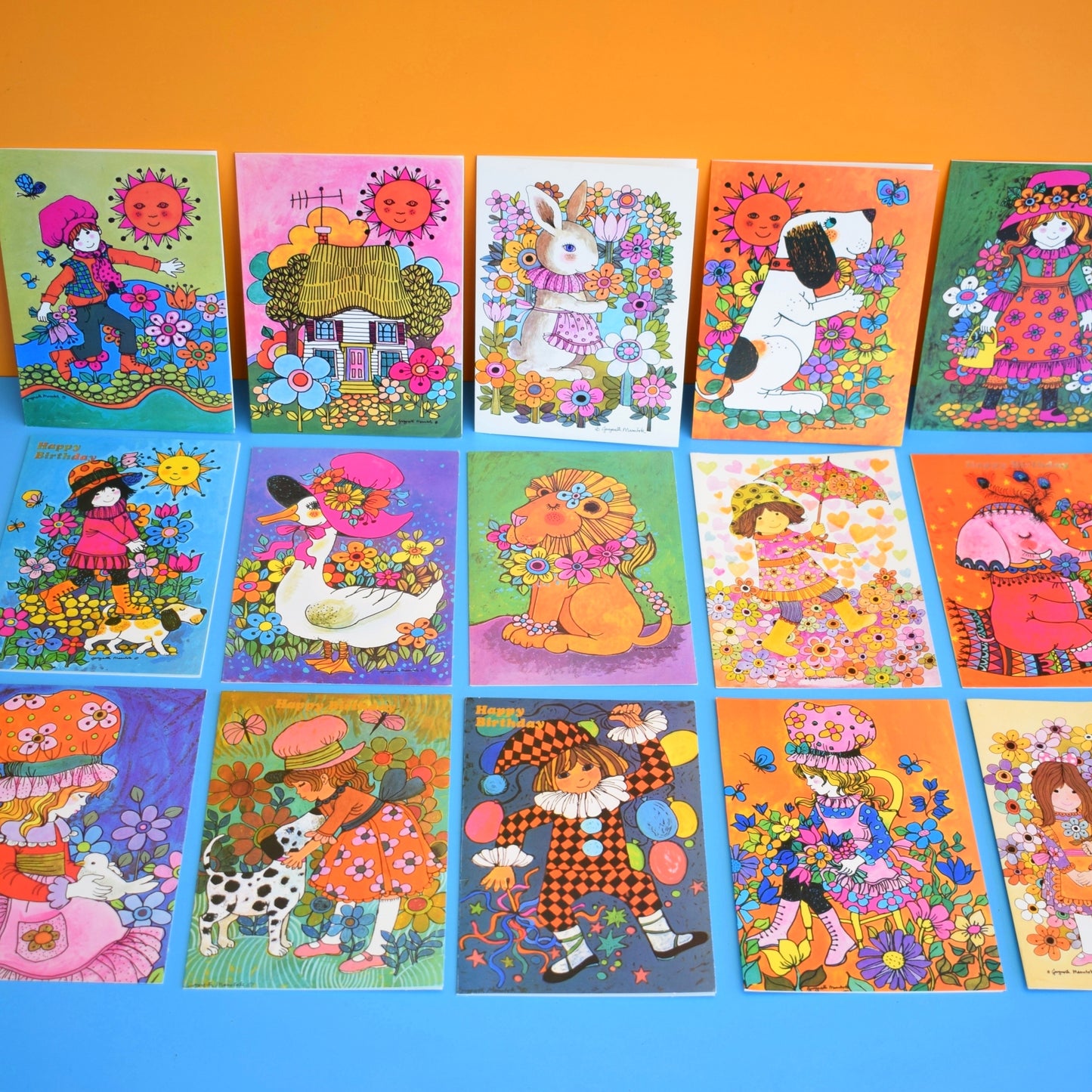 Vintage 1970s Greeting Card Pack - Gwyneth Mamlok Designs x15 Unsed