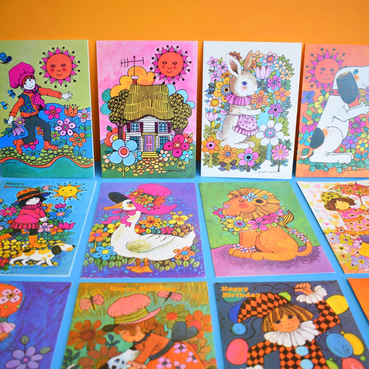 Vintage 1970s Greeting Card Pack - Gwyneth Mamlok Designs x15 Unsed