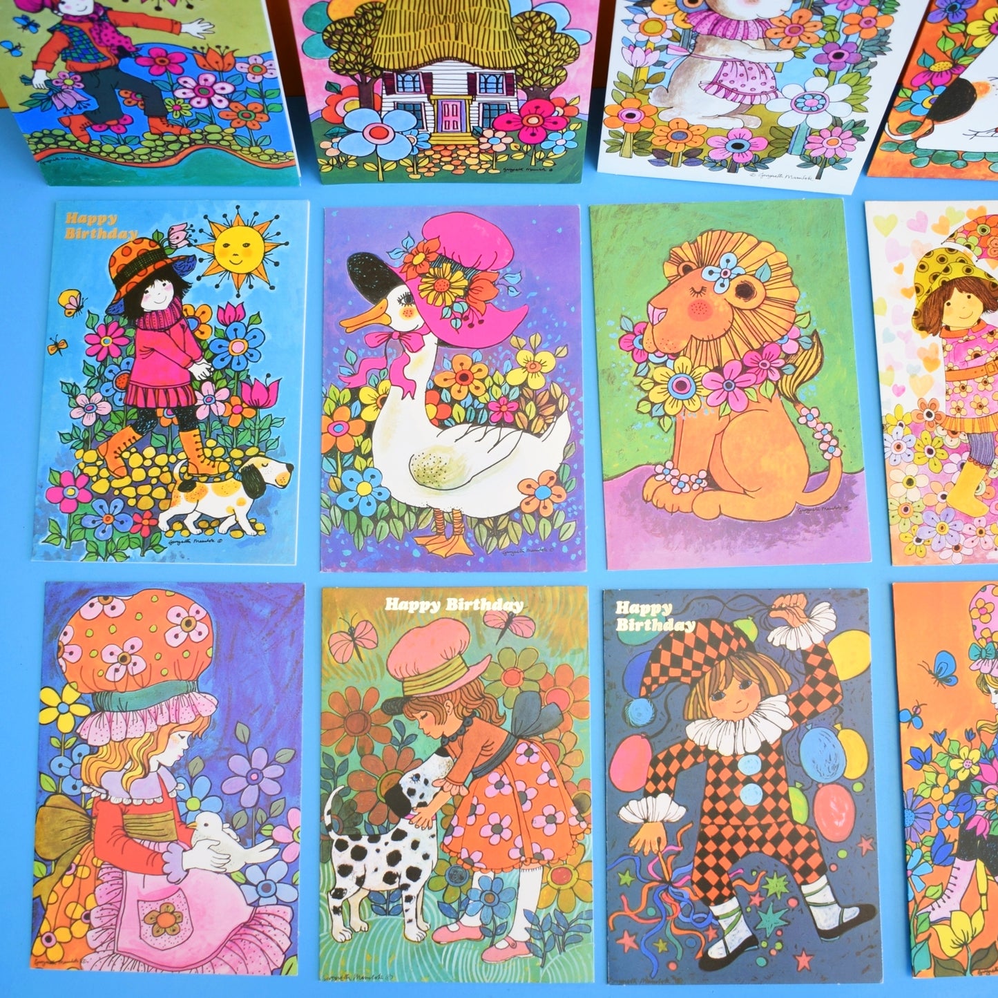 Vintage 1970s Greeting Card Pack - Gwyneth Mamlok Designs x15 Unsed