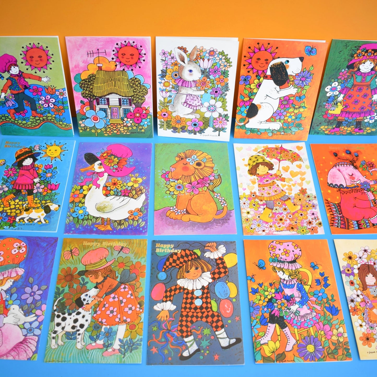 Vintage 1970s Greeting Card Pack - Gwyneth Mamlok Designs x15 Unsed