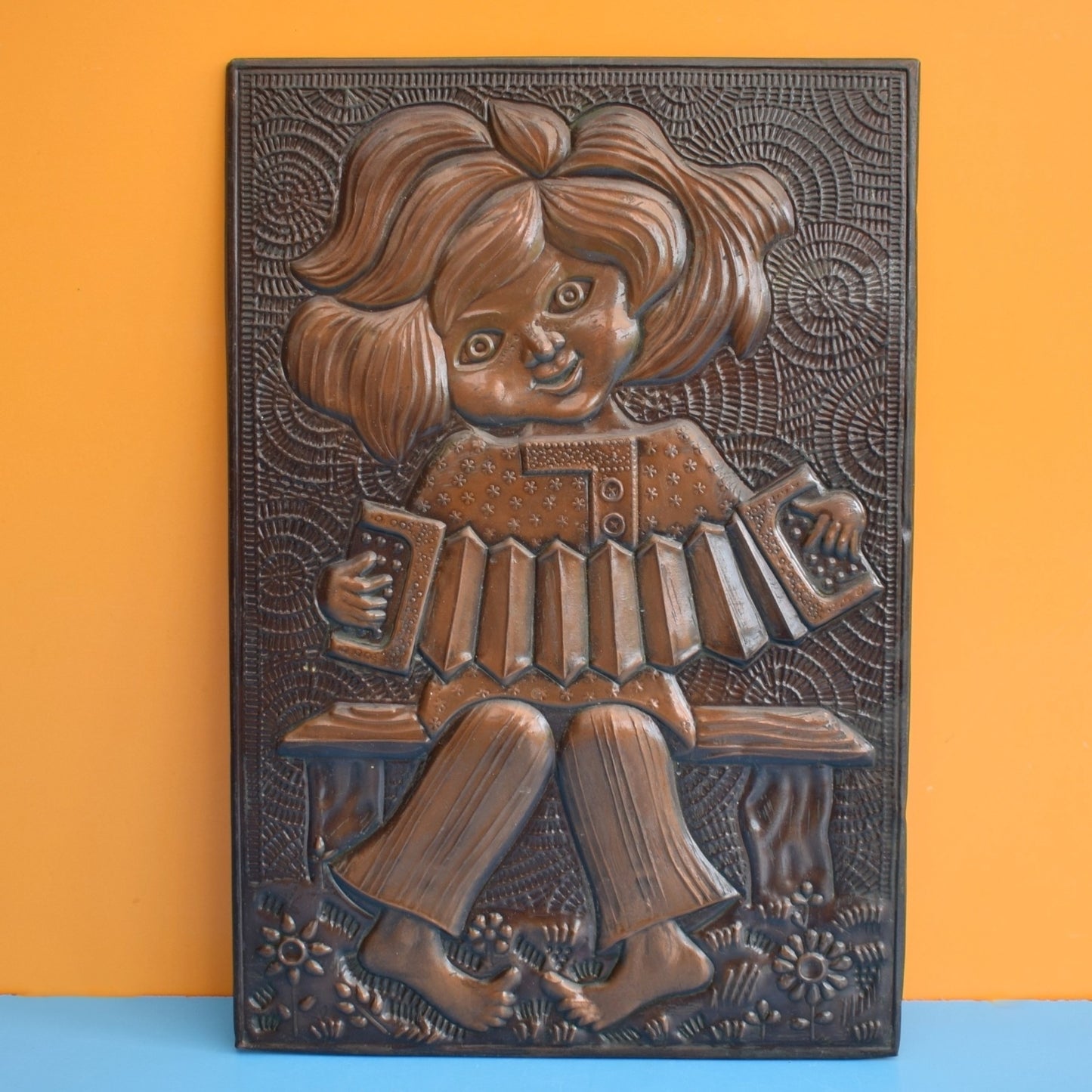 Vintage 1960s Copper Embossed Picture - Russian by Pineapple Retro