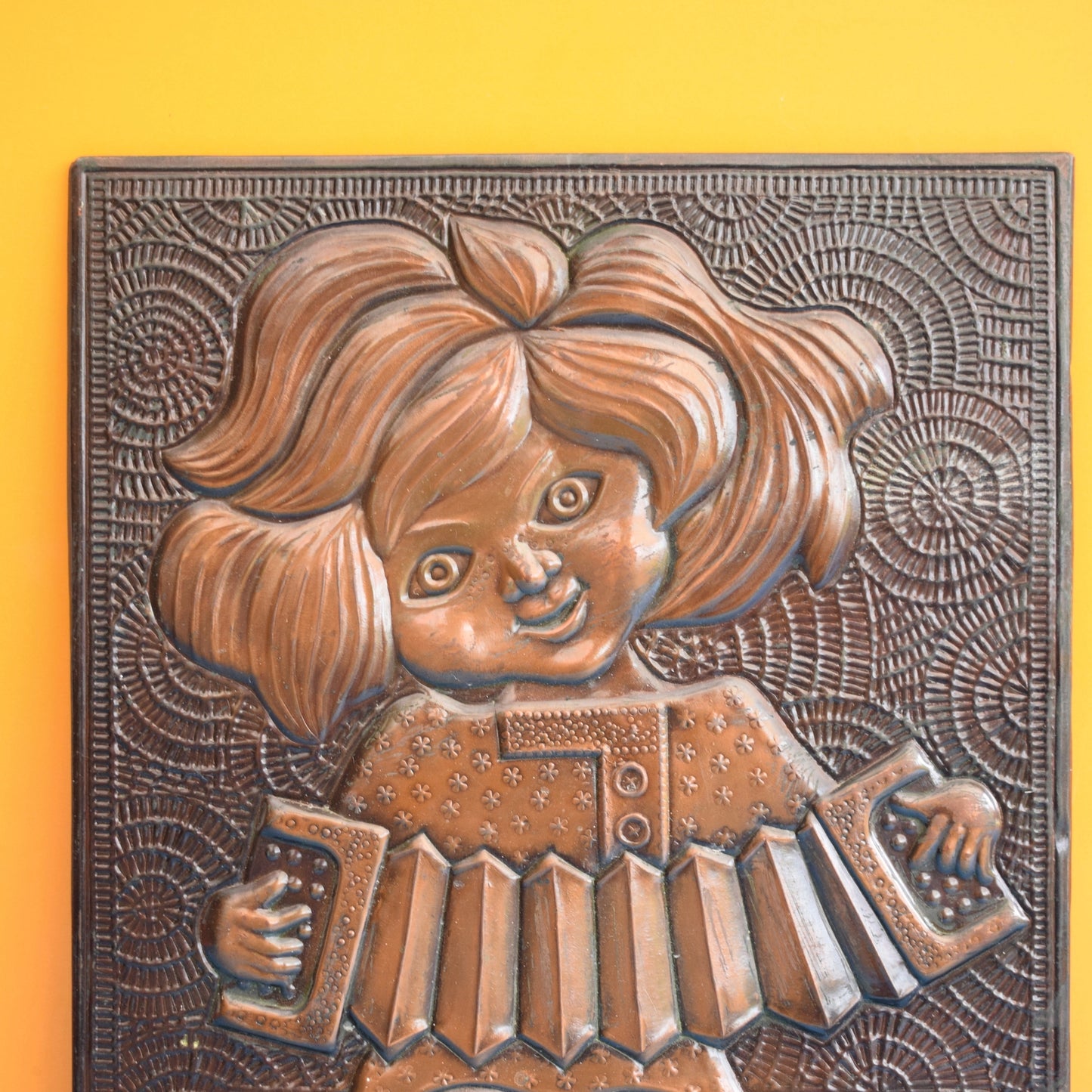 Vintage 1960s Copper Embossed Picture - Russian by Pineapple Retro