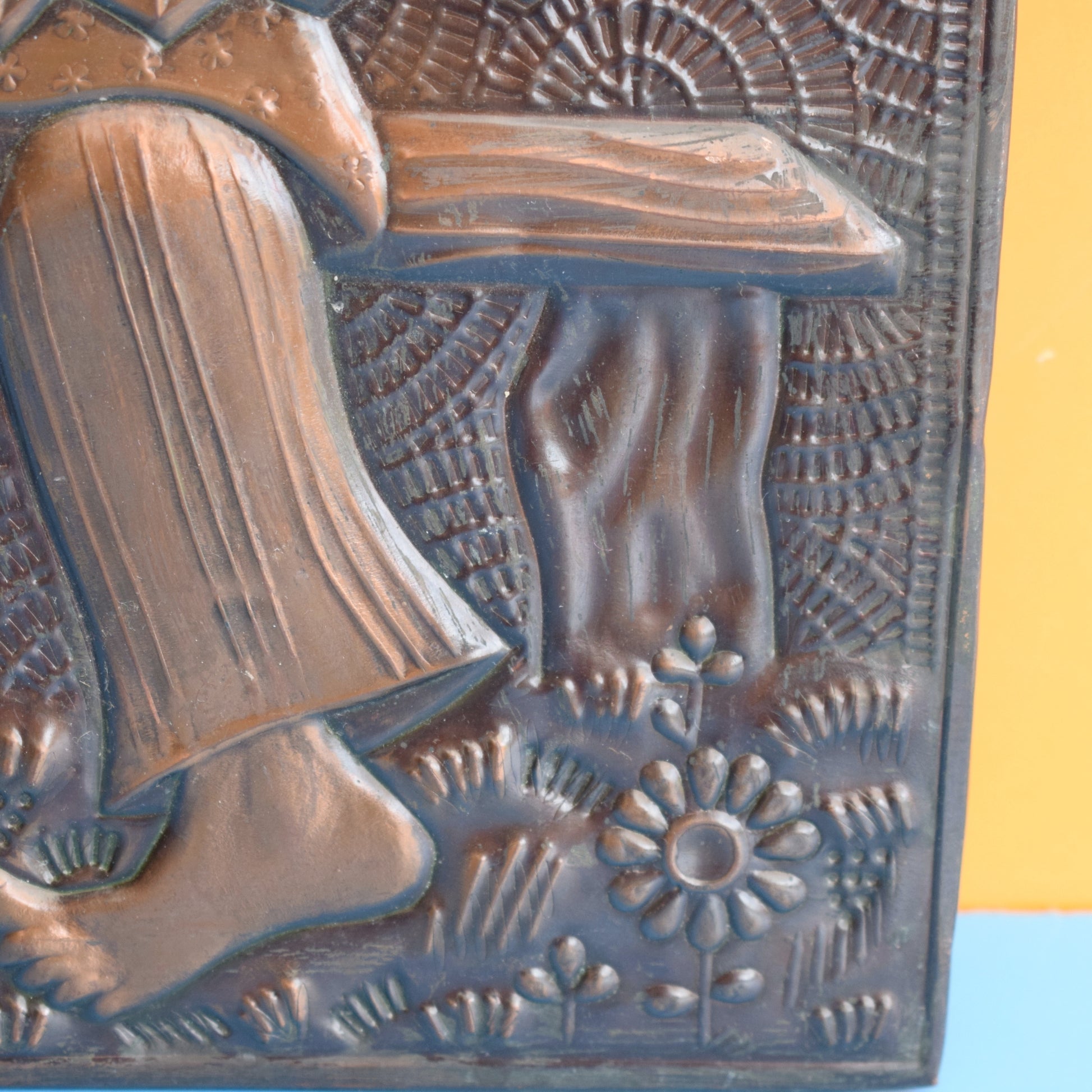 Vintage 1960s Copper Embossed Picture - Russian by Pineapple Retro