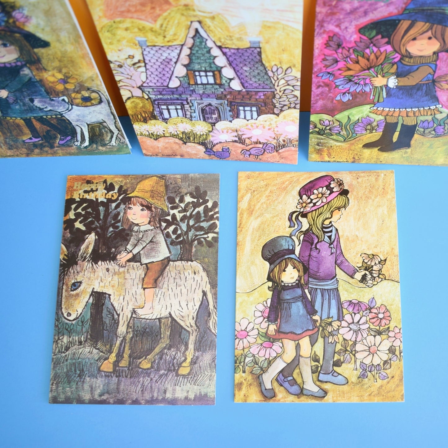 Vintage 1970s Greeting Card Pack - Gwyneth Mamlok Designs x5 Unused