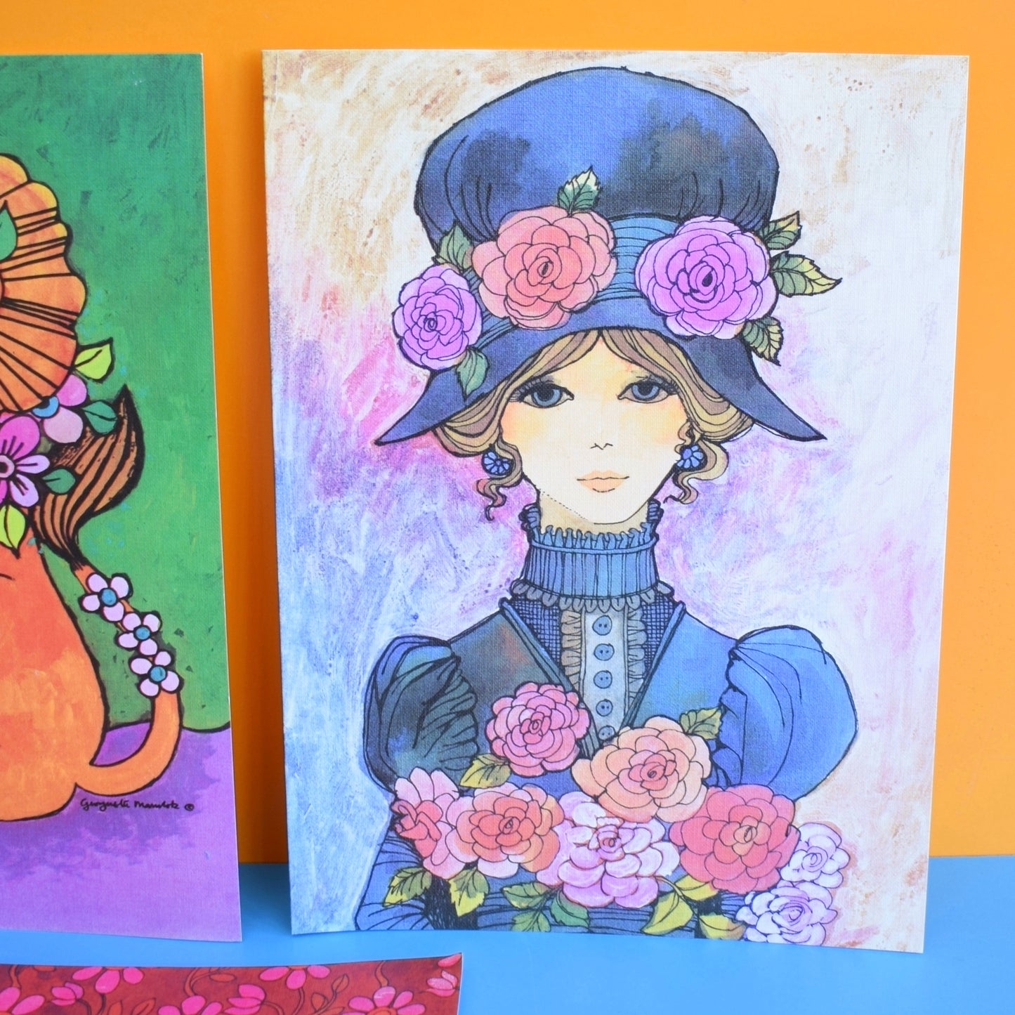 Vintage 1970s Greeting Card Pack - Gwyneth Mamlok Designs x5 Unused - Large