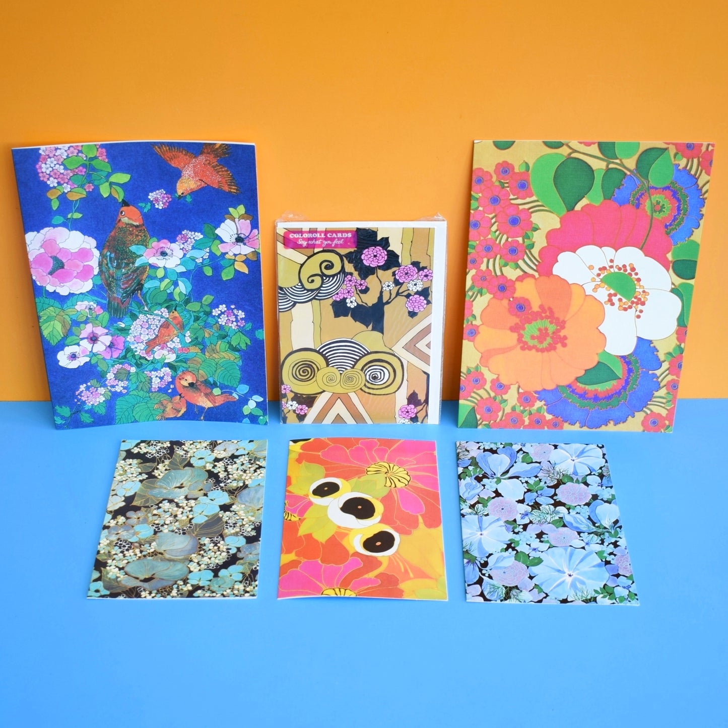 Vintage 1970s Greeting Card Pack - by Robert Vernet - Textile Artist x6