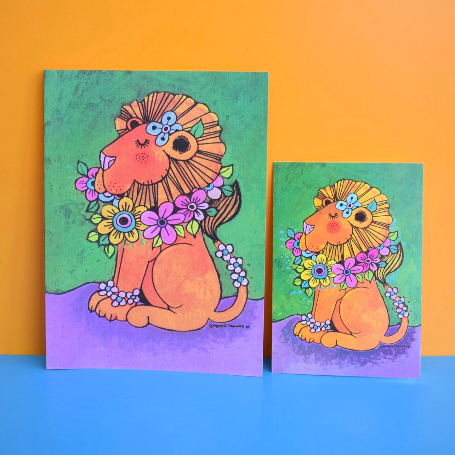 Vintage 1970s Greeting Card - by Gwyneth Mamlok - Leo, Green