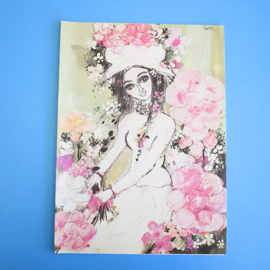 Vintage 1970s Large Greeting Card - by Marion - Rosebud