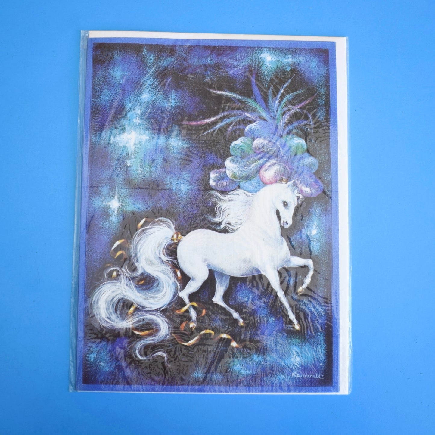 Vintage 1970s Large Greeting Card - by Romanelli - Dancing Horse