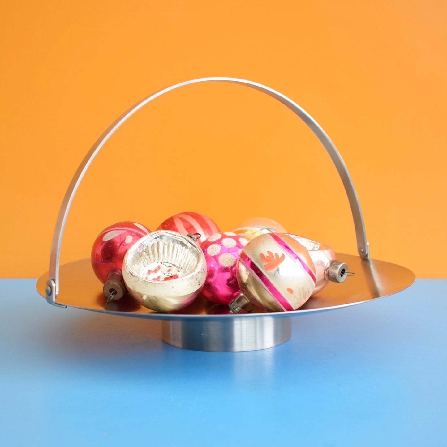 Vintage 1960s Stainless Steel Cake Plate - Old Hall