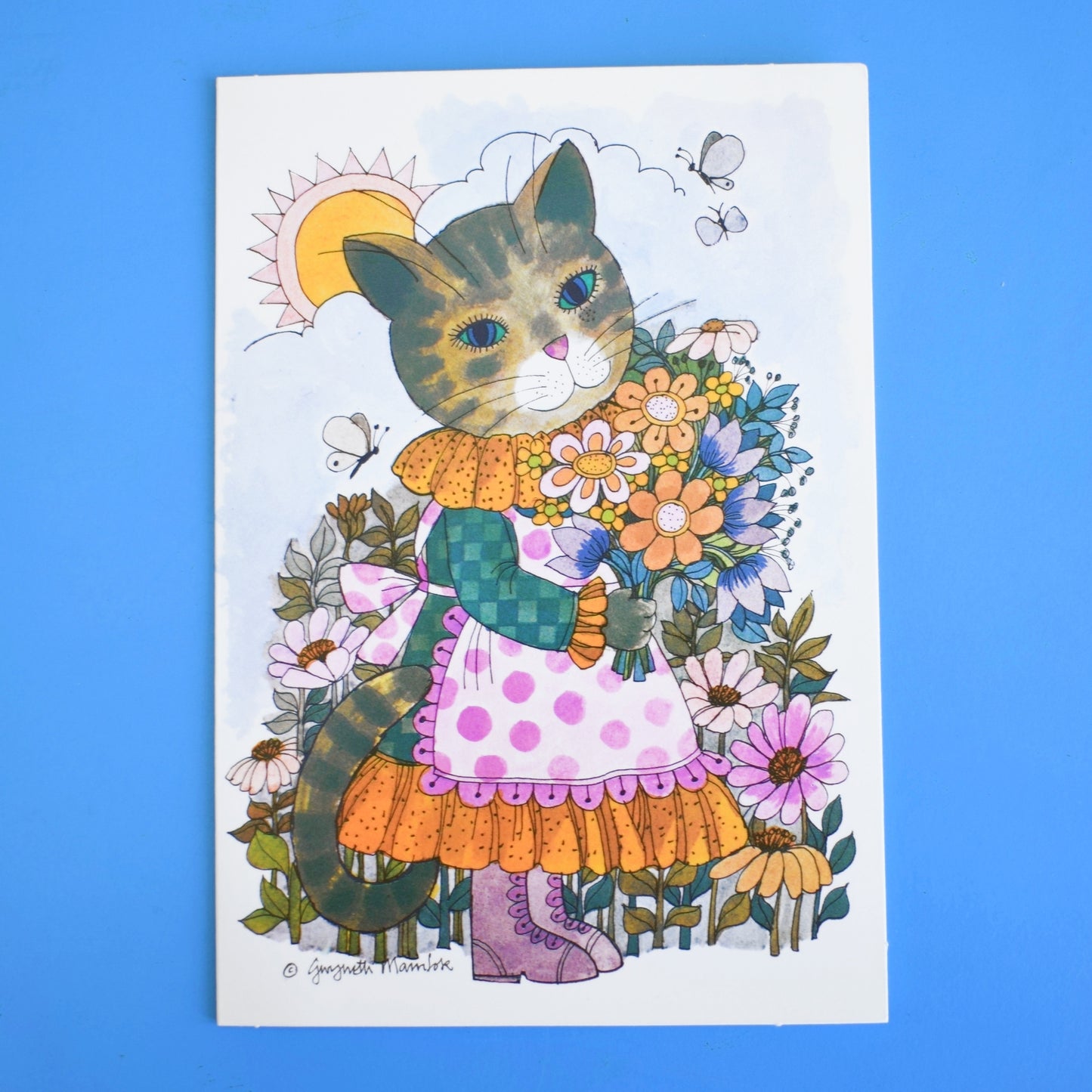 Vintage 1970s Greeting Card - by Gwyneth Mamlok - Mrs Moggie