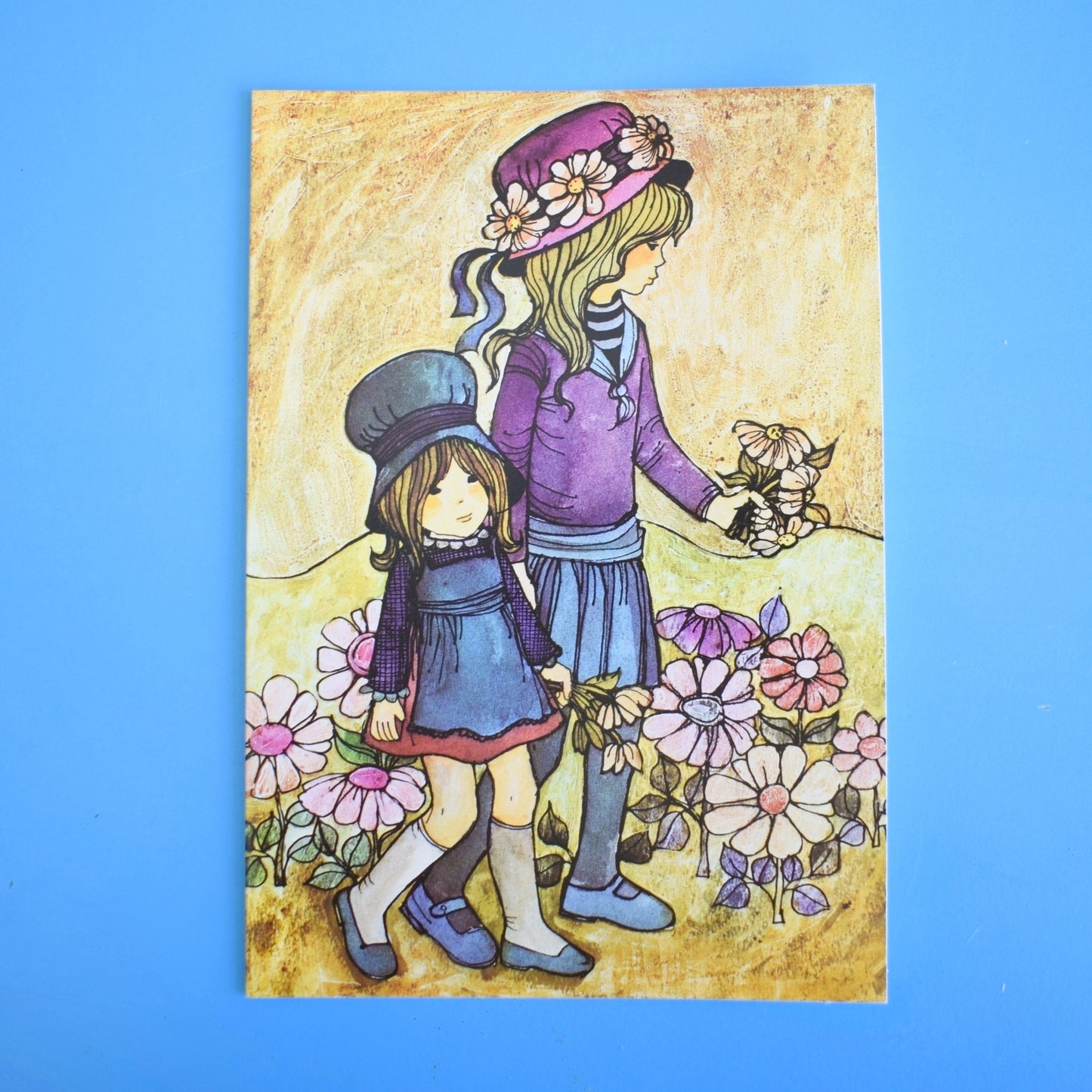 Vintage 1970s Greeting Card - by Gwyneth Mamlok - Two Children