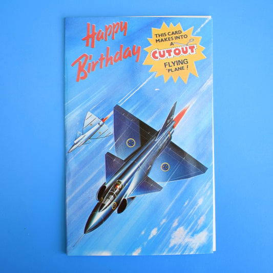 Vintage 1970s Greeting Card - Cut Out - Flying Plane Model