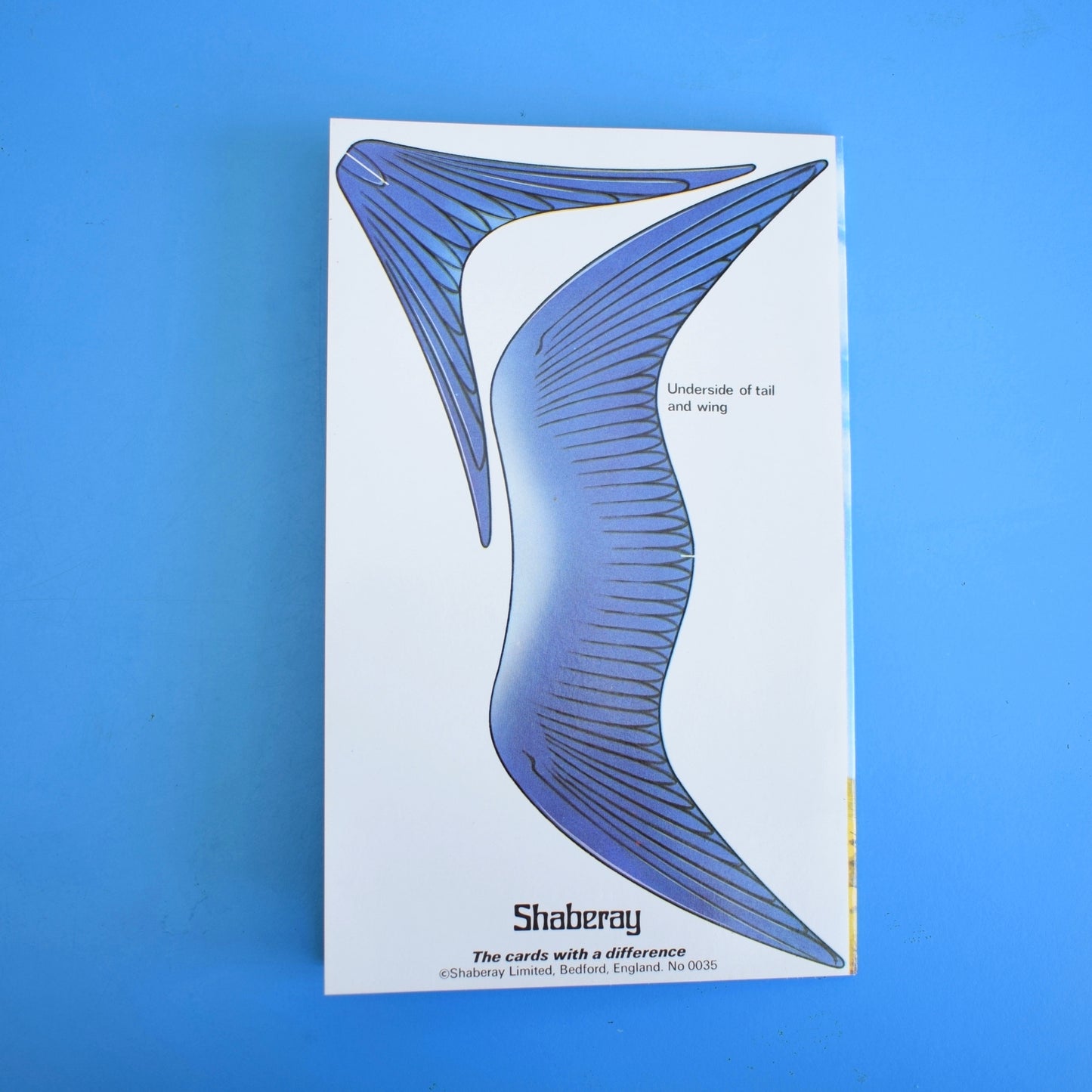 Vintage 1970s Greeting Card - Cut Out - Flying Swallow Bird Model