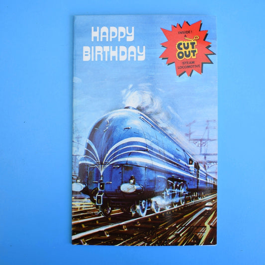Vintage 1970s Greeting Card - Cut Out - Happy Birthday Train