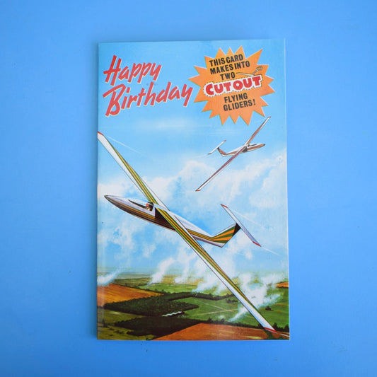 Vintage 1970s Greeting Card - Cut Out - Flying Glider Model