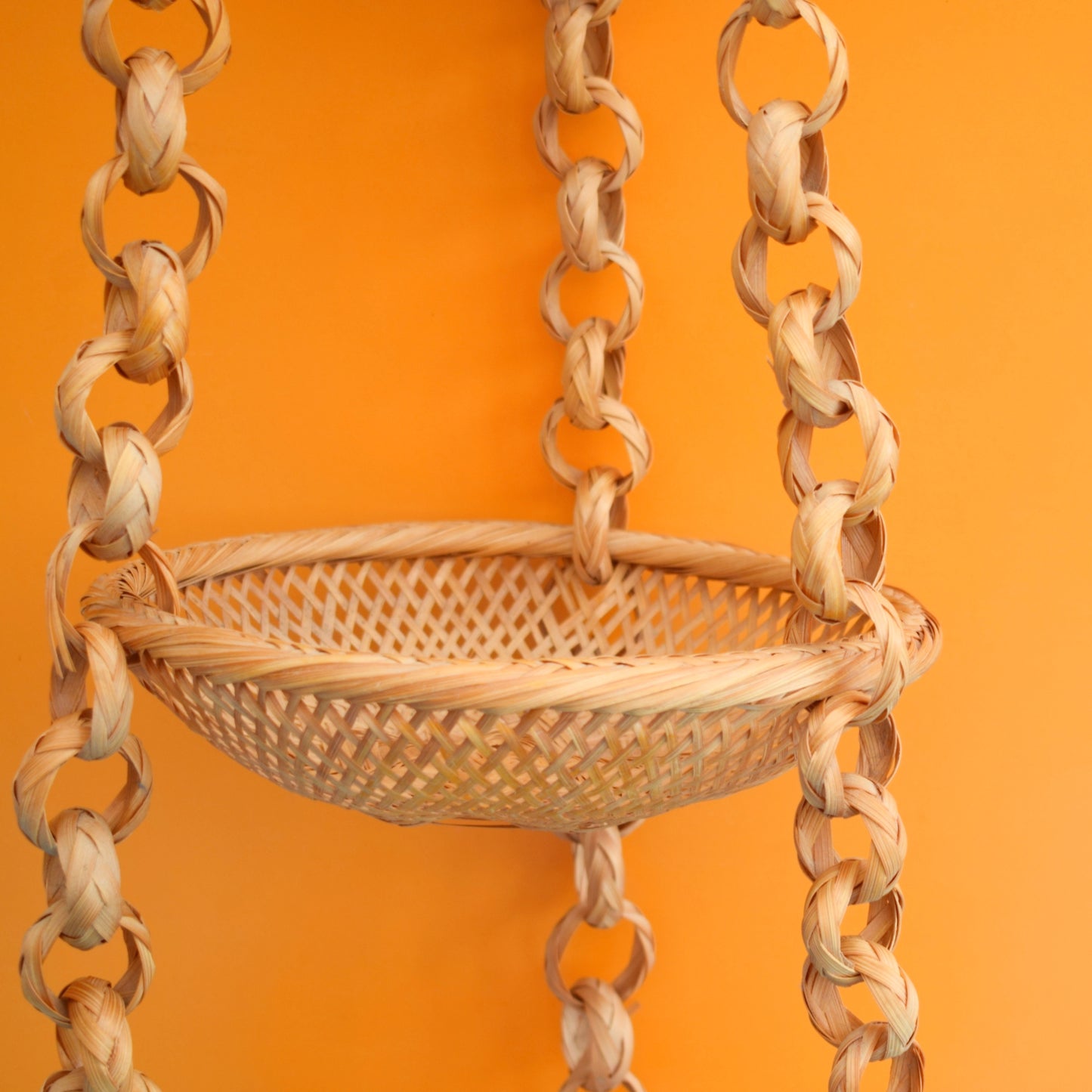 Vintage 1970s Hanging Basket / Planter - Wicker