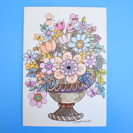 Vintage 1970s Greeting Card - by Gwyneth Mamlok - Butterfly Spray