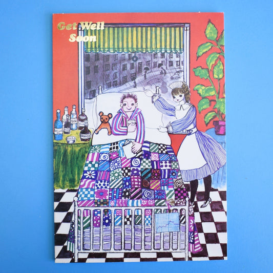 Vintage 1970s Greeting Card - by Liz Reber - Best Of Spirits - Get Well Soon
