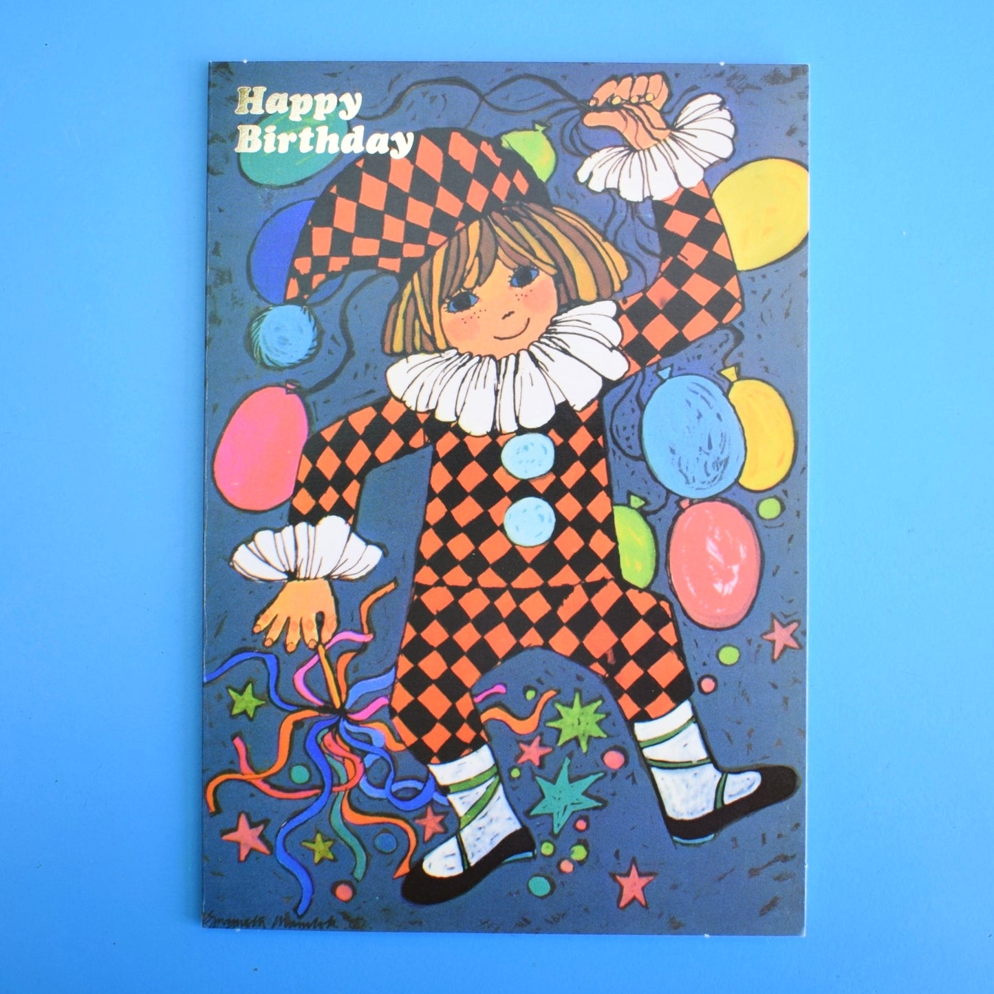 Vintage 1970s Greeting Card - by Gwyneth Mamlok - Jester