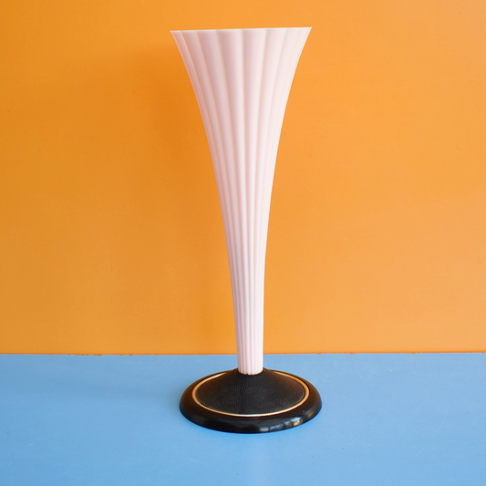 Vintage 1950s Plastic Tall Trumpet Vase - Peach