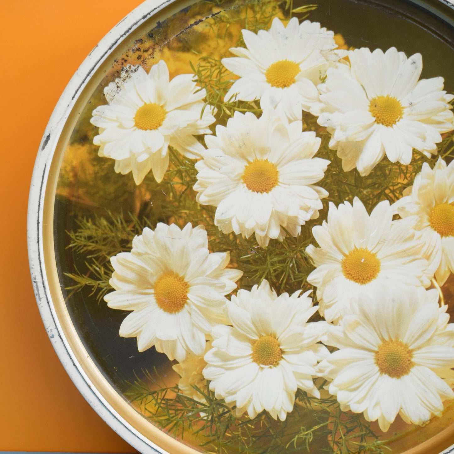 Vintage 1960s Metal Flower Tins - Flower Power