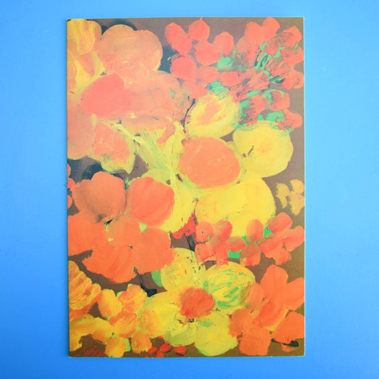 Vintage 1970s Greeting Card - by Marion - Golden Bouquet - Painterly Flowers