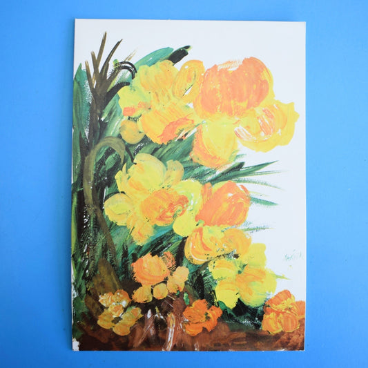 Vintage 1970s Greeting Card - by Marion - Glorious Daffodils - Painterly Flowers