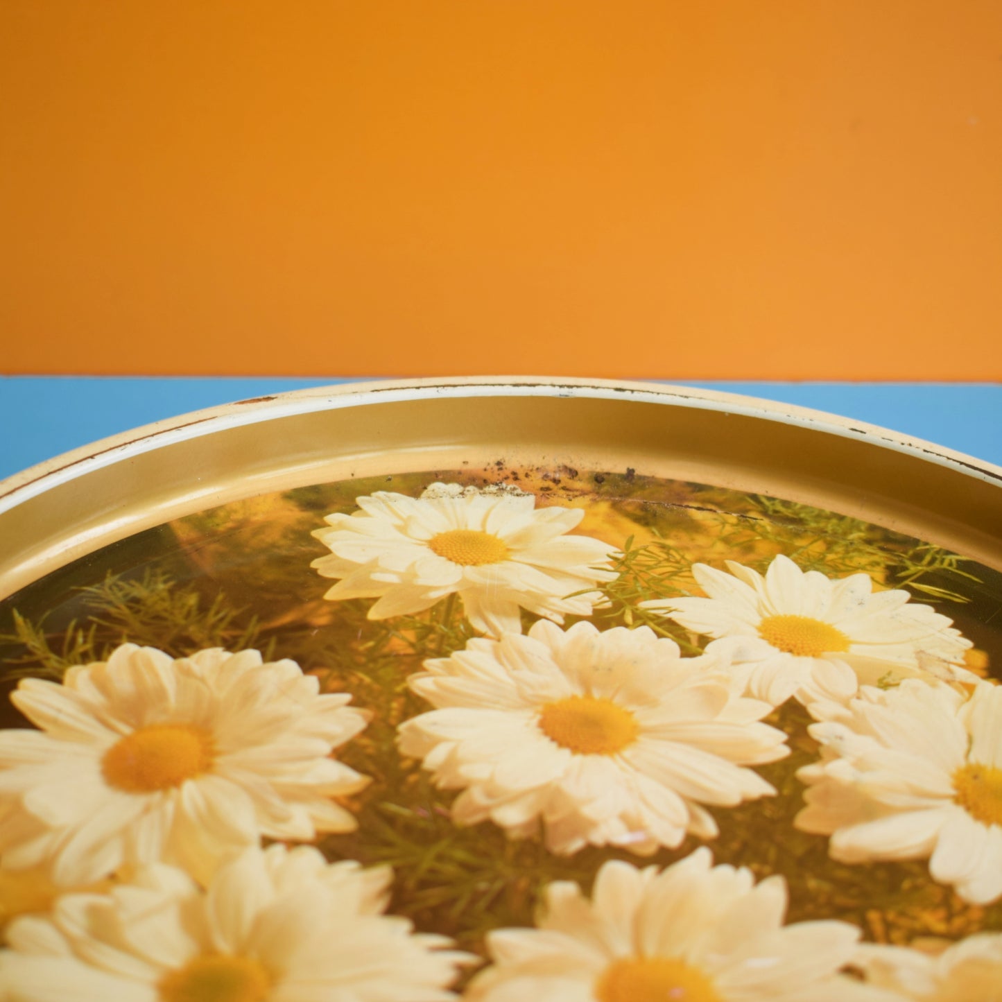 Vintage 1960s Metal Flower Tins - Flower Power