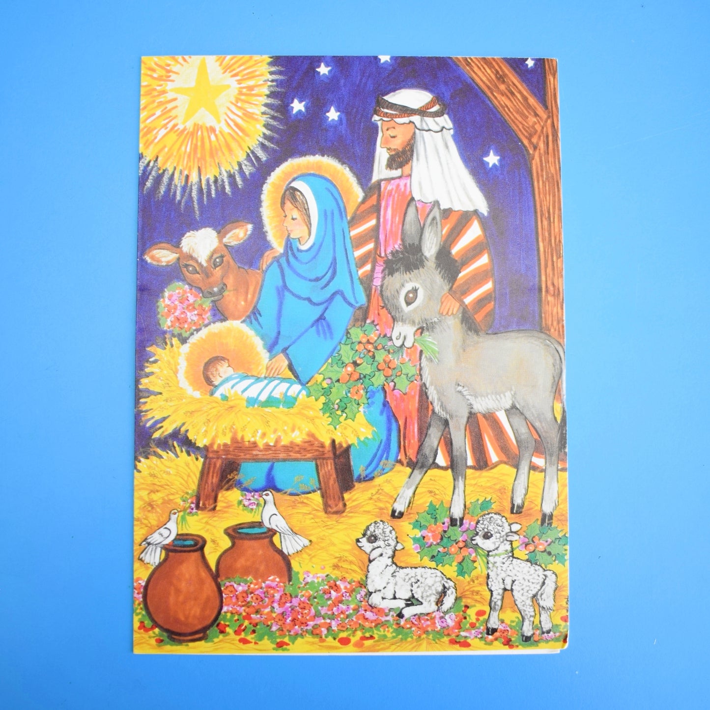 Vintage 1970s French Christmas Greeting Card - Animal Themes